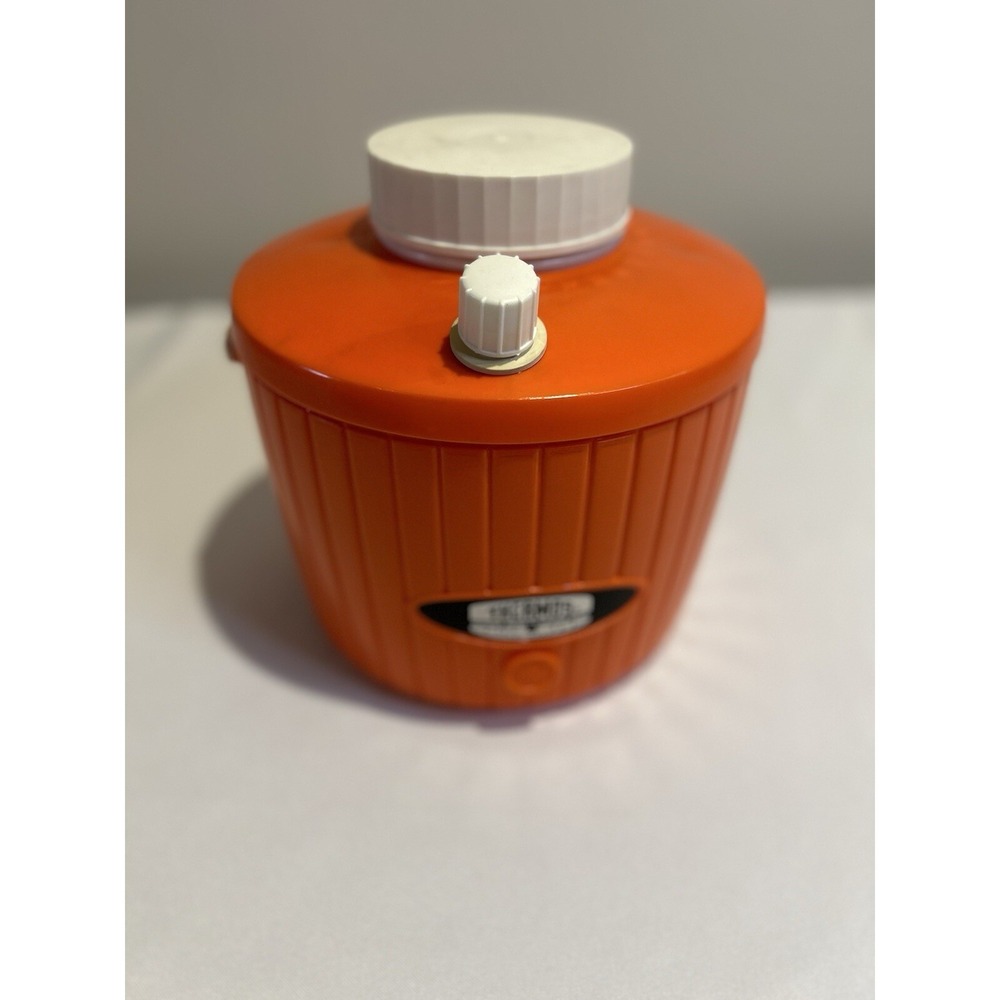 Vintage Thermos 1 Gallon Water Jug Camping Picnic Cooler Orange Made in USA